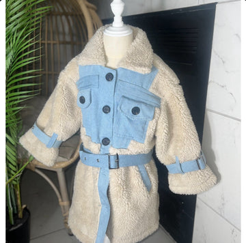 Luxe Denim & Sherpa Trench Coat