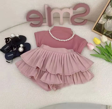 Monochromatic Pink skirt set