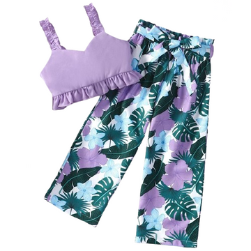 Tropical Breeze Crop Top & Wide Leg Pants Set