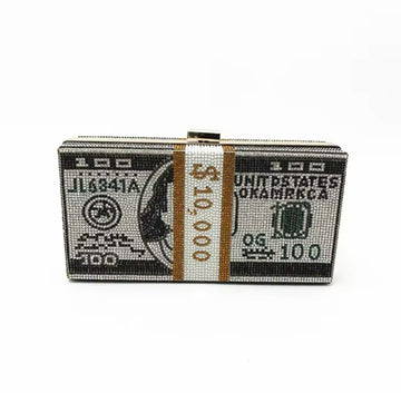 SparkleMoney Rhinestone Evening Bag - Black