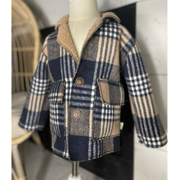 Cozy Plaid Sherpa-Lined Kids Jacket