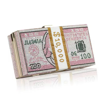 SparkleMoney Rhinestone Evening Bag - Pink