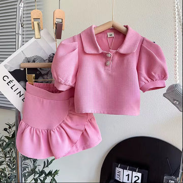 Bella Pink Kids Two-Piece Skirt Set