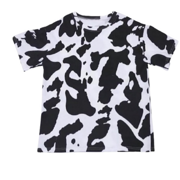 Little Cowpoke: Kids' Cow Print TShirt Dress