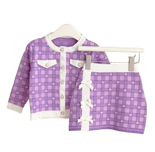 Pearly girl purple skirt set