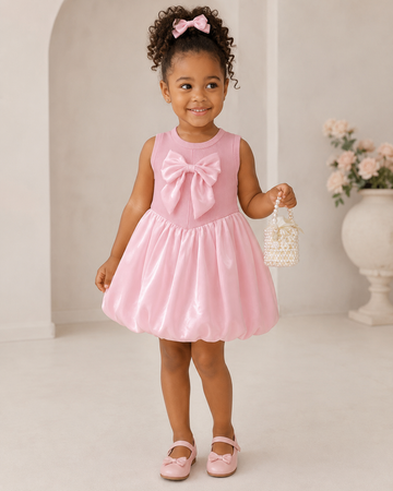 Rosé Ruffle Luxe Bubble Dress