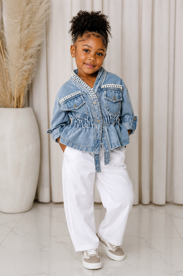 Pearl Collared Denim Jacket