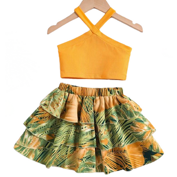 Paradise Top With Layered Skirt set